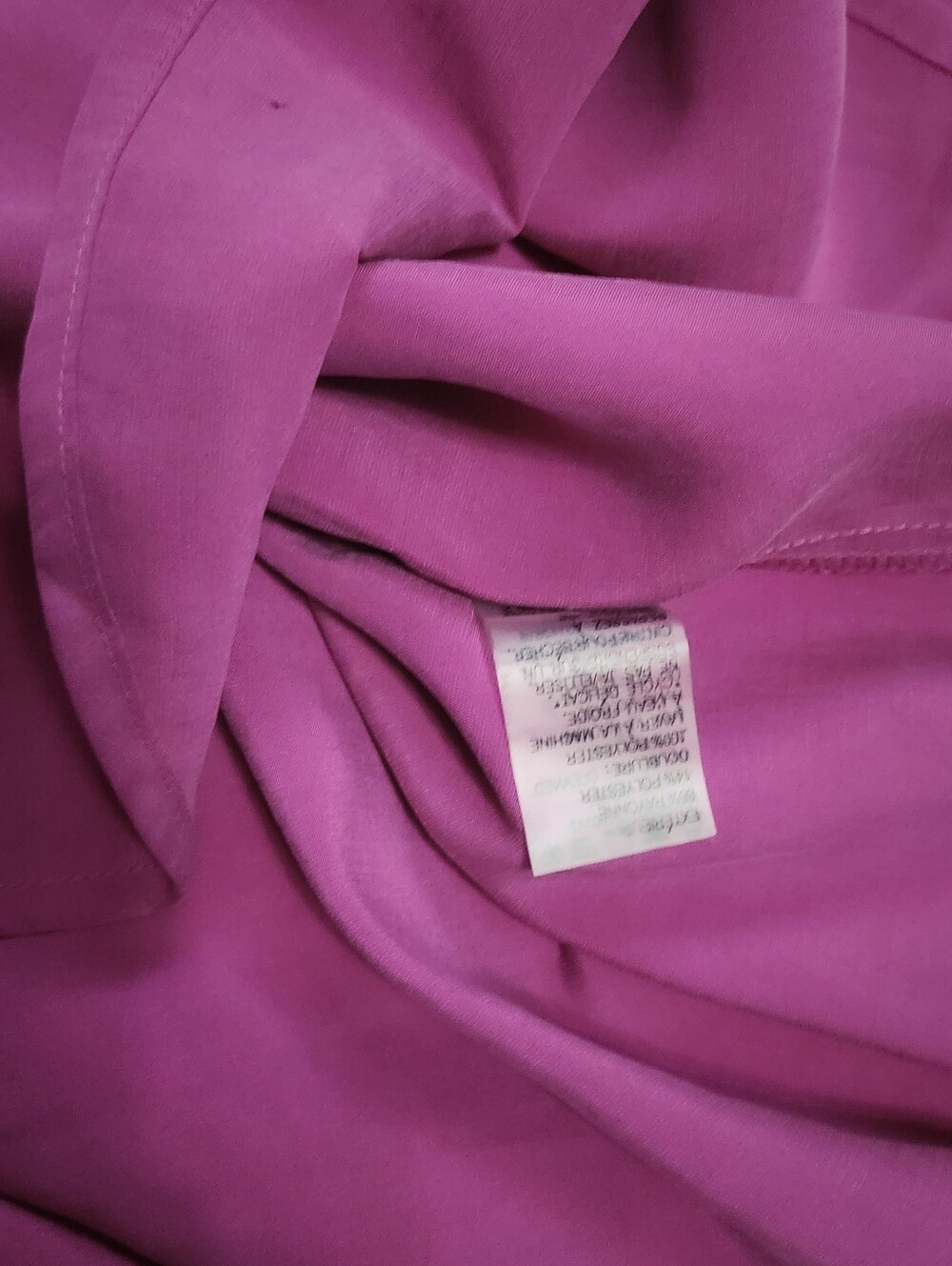 Bianca Nygard size 12 Black and Magenta Colorblock Short Sleeve Blouse - Picture 7 of 10